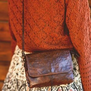 Women’s Bed Stu Ziggy Brown Leather Crossbody Bag